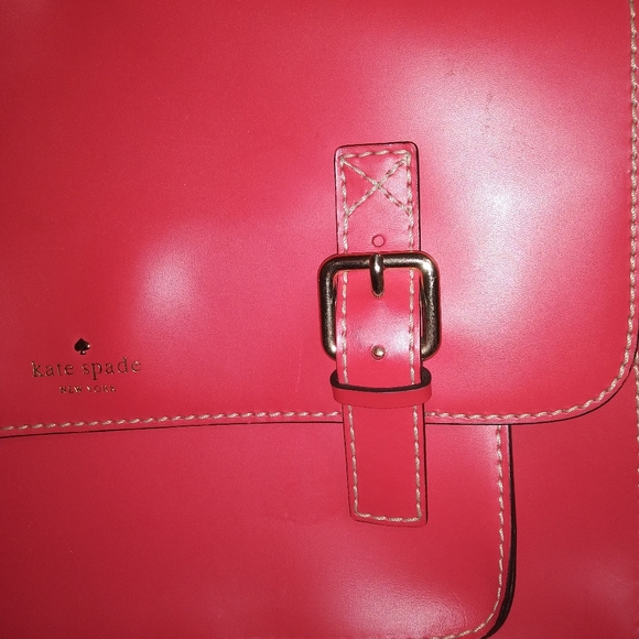 kate spade red satchel style smooth leather UNIQUE!!! - Picture 13 of 16